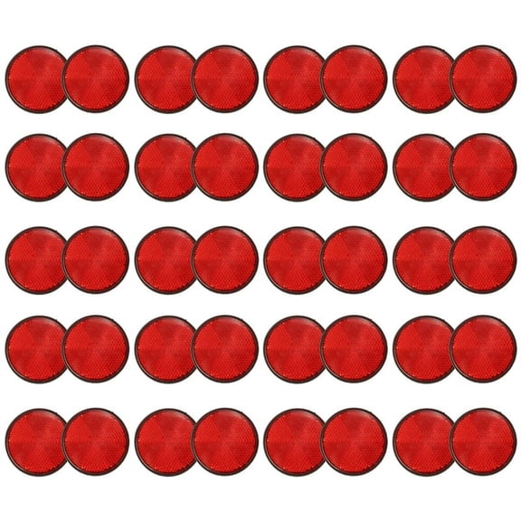40Pcs Round Red Reflector Universal for Motorcycle ATV 5.6 x 0.8cm,40x 2 inch Reflectors,Red
