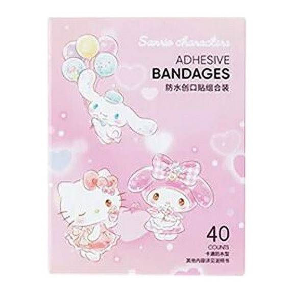 40Pcs Sanrio Anime Cinnamoroll Melody Waterproof Adhesive Bandages Wound Plaster First Aid Emergency Kit Band Aid Stickers Kids