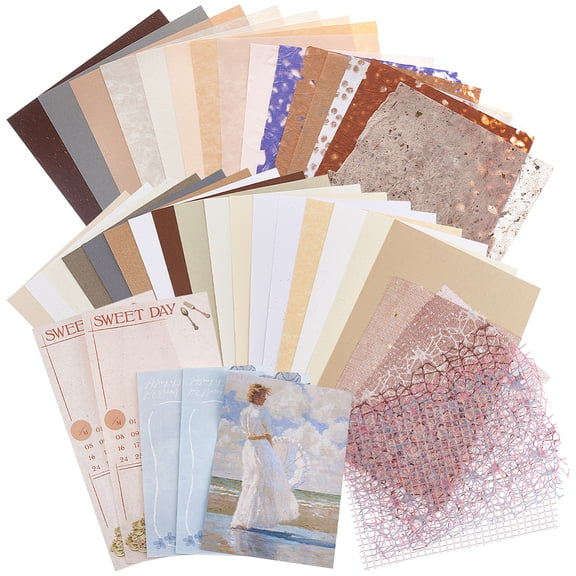 40Pcs Scrapbook Textured Paper Handmade Craft A5 Sheets Morandi Special Snow Dot Mesh Fabric Collage Embossed Decoupage Scrapbooking