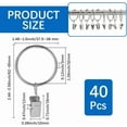 thumbnail image 1 of 40Pcs Silver Curtain Ring Clips Metal Drapery Rings 1.5 Inch Metal Circle Hanging Hook Iron Fits up to 1.1 Inch Rod Holder Accessories for Sliding Window Pinch Pleated Drapes Curtains Rods, 1 of 5