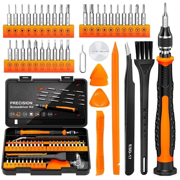 40Pcs Small Precision Screwdriver Set with Torx Triwing Phillips, Mini Repair Tool Kit for Macbook, Computer, Laptop, PC, iPhone, PS5, Xbox, Switch, Glasses, Watch, Ring Doorbell, Electronics