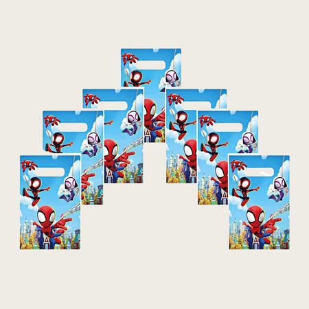 40Pcs Spider Man Anime Cartoon Party Favor Gift Bags with Handle - Kids Birthday Goodie Bags for Candy, Themed Party Decorations Supplies