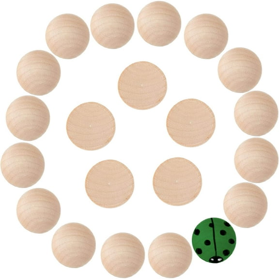 40Pcs Split Wood Balls 30mm Unfinished Half Wooden Balls Wood Hemisphere Half Craft Balls for for DIY Projects Jewelry Making Art Design for DIY Old Lace