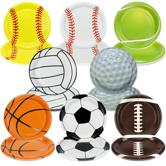 PIXHOTUL Sports Themed Design Non Toxic Materials Disposable Paper Plates