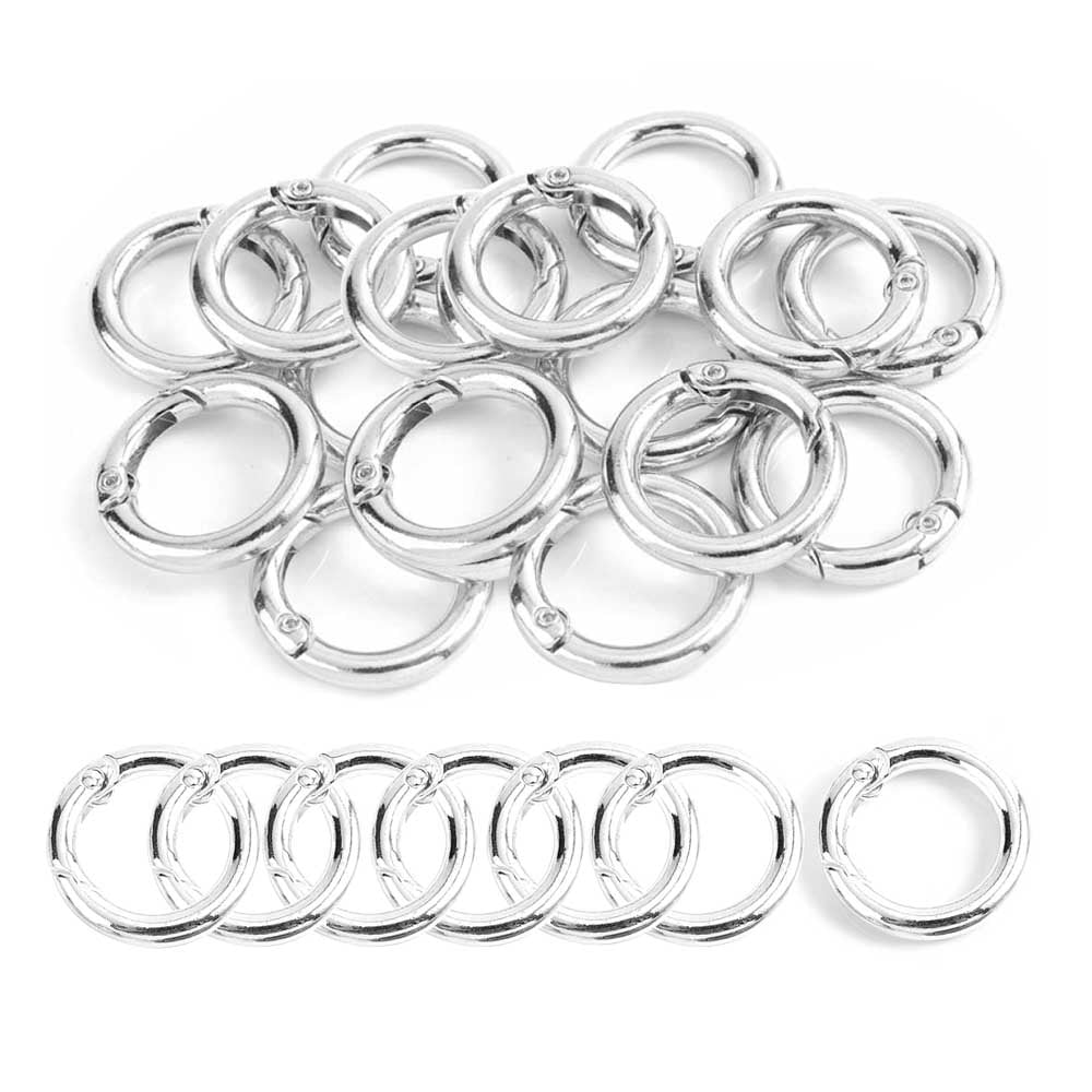 30-Pack Round Spring Snap Hooks With Swivel Ring – 23mm Inside Diameter, Zinc Alloy Keychain Clips In 3 Colors (Gold, Silver, Gun Black)