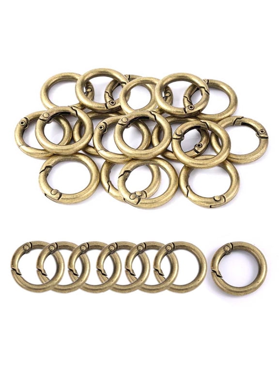 40Pcs Spring O Rings Alloy Round Clips Circle Trigger Spring O Ring 20mm Snap Buckles Clasp Rings Keyring Hook Snap Clip for Keychains Bags Purses Handbags DIY Crafts, Bronze