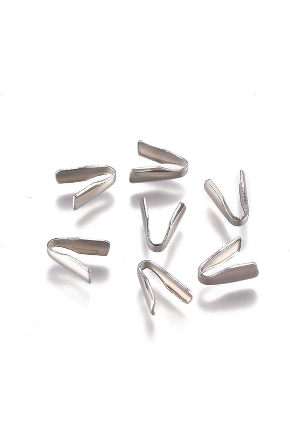 40Pcs Stainless Steel Cord Ends with Metal End Caps Fastener Clasps for Bracelet Necklace Jewellery Making (Stainless Steel Color)