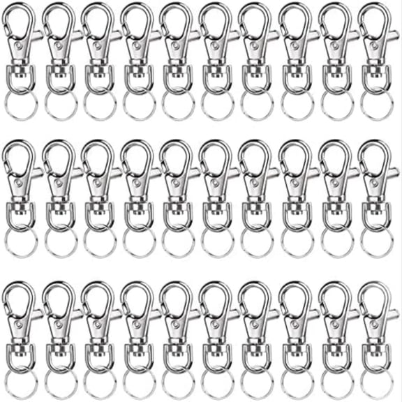40Pcs Swivel Snap Hooks with 40Pcs Jump Rings, Silver Metal Lobster Claw Clasps, Small Swivel Keychain Clip Hardware for DIY Keychain Craft Making Supplies
