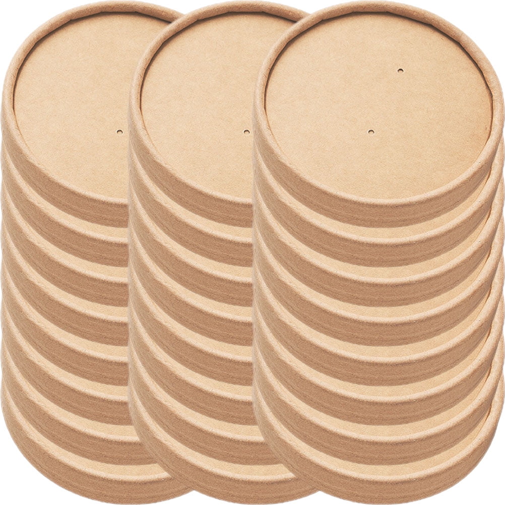 Qiysamall 40Pcs Takeout Food Cups Lid Disposable Packing Boxes Lid Ice