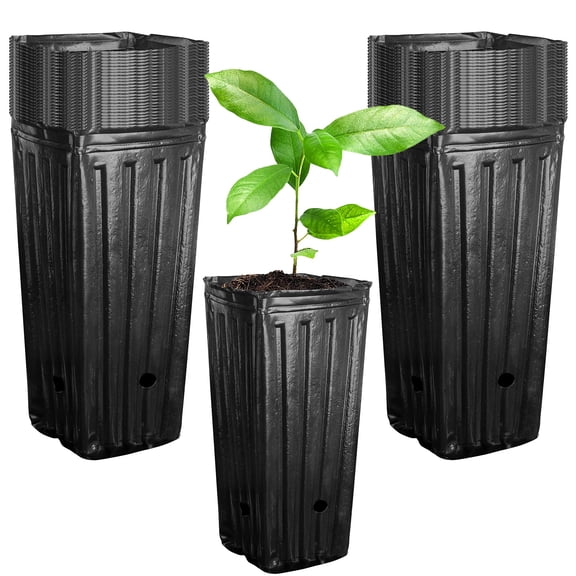 40Pcs Tall Tree Pots - 7.8" Plastic Deep Nursery Treepots for Seedlings, Flowers, Vegetables, Indoor Outdoor Garden Plants