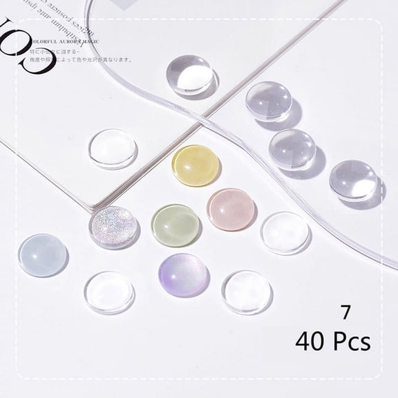 40Pcs Transparent Glass Nail Art Display Showing Polish Color Board Tips Tools