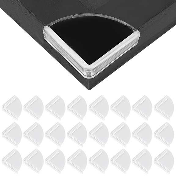40Pcs Transparent Silicone Anti-Collision Protective Corner Triangl Clear 30x30x8mm