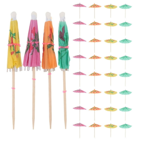 40Pcs Umbrellas Cake Picks Creative Cocktail Picks Drink Fruits Dessert Picks for Party