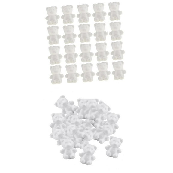 40Pcs Unfinished Crafts Foam Bear Shape Cute Animal Polystyrene Material for diy Gifts Painting Arts Supplies
