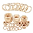 thumbnail image 1 of 40Pcs Unfinished Wood Rings for Craft, Rings Pendant and Connectors 8 Size 15-50mm Wood Rings, 1 of 8