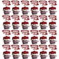 thumbnail image 1 of 40Pcs Valentines Day Cupcake Toppers Decorations, Red Glitter Happy Valentines Day Cupcake Toppers for Valentine's Day Decoration Wedding Engagement Party Decoration, 1 of 4