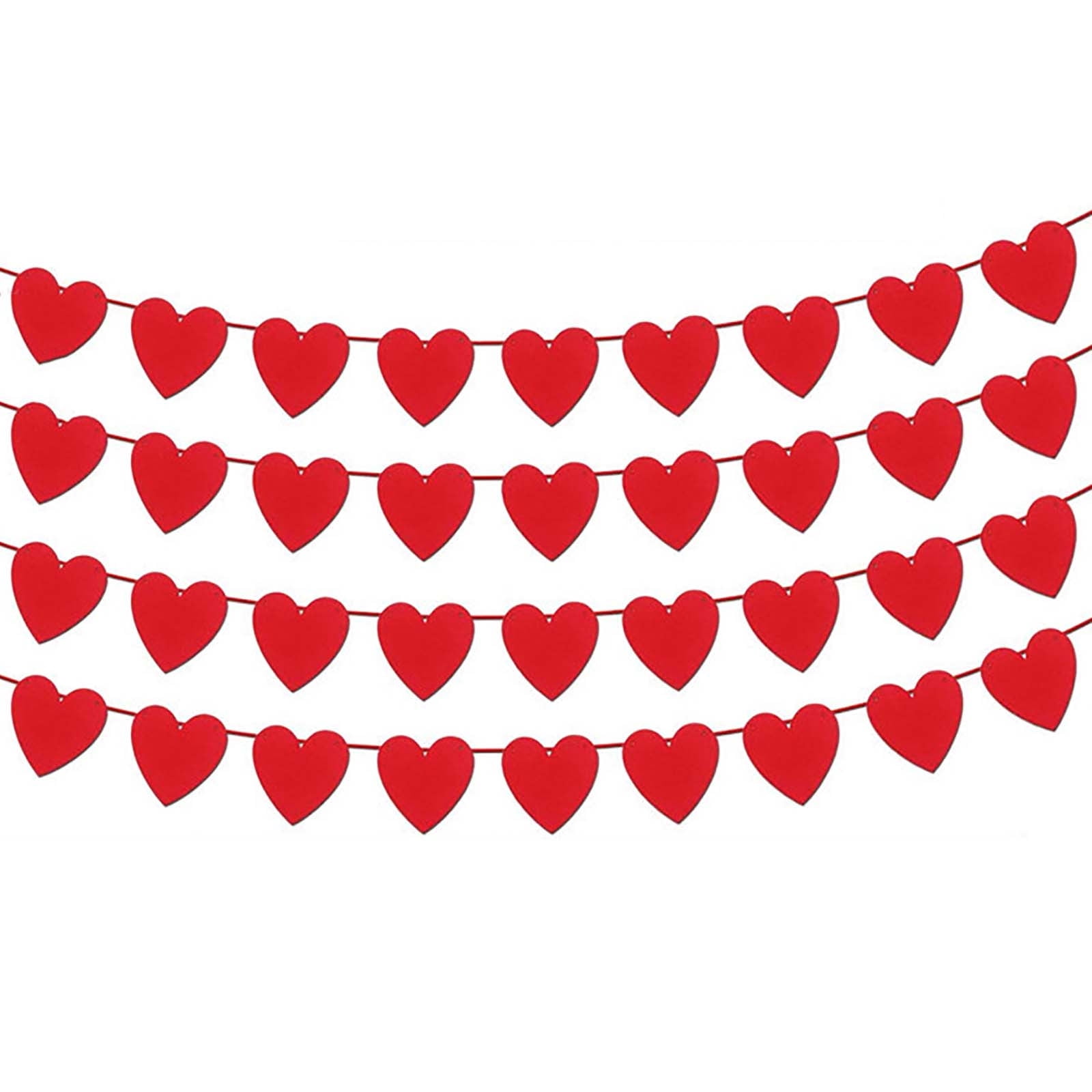 40Pcs Valentines Heart Banner With Felt Hearts,Galentines Day Decorations,Heart Valentines Garland,Heart Decorations,Decoracion De San Valentin,Valentines Day Wall Decor Party Favors Door Classroom