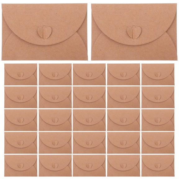 40 Sets Heart Clasp Mini Envelopes Vintage Style Blank with Writable Cards Invitation Envelopes