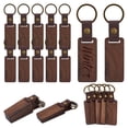 40Pcs Walnut Wood Keychains with Alloy Key Rings Rectangle Camel 111mm ...