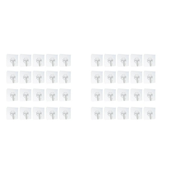 40Pcs Waterproof Self-Adhesive Hook Heavy-Duty Wall Hook Suitable for Home Kitchen Bathroom Punch-Free Strong Hook