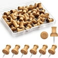 thumbnail image 1 of 40Pcs Wood Push Pins, Thumb Tacks for D rative, Wooden Pins and Tacks, Cork Board Thumbtacks, Cute Thumbtack for Wall and Bulletin Board, Map Pins, 1 of 6