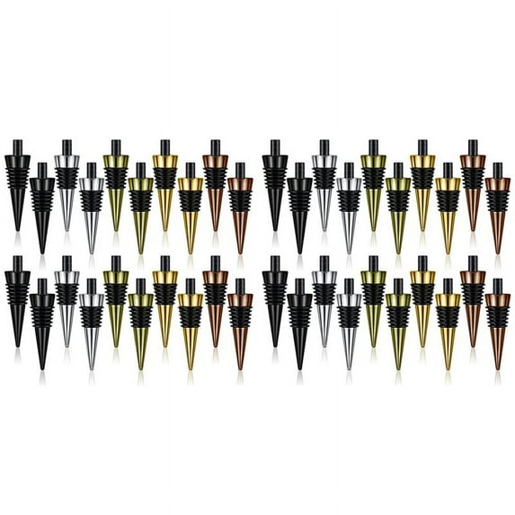 40Pieces Blank Bottle Stopper with Threaded Post Metal Wine Stopper Inserts Set Hardware for Wood Turning DIY Project