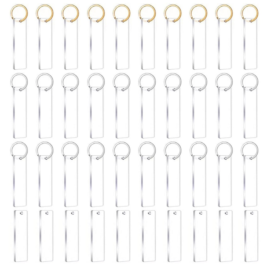 TIERPOP 40Pieces Blanks Song for Key Chain Acrylic Keychains Blank