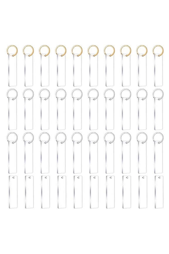 40Pieces Blanks Song for Key Chain Acrylic Keychains Blank Acrylic Transparent D