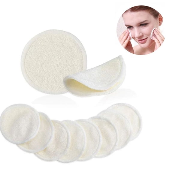 40Pieces Cotton Pads, Reusable Makeup Remover Pads, Facial Cleansing Cotton Pads, for All Skin Types(White)