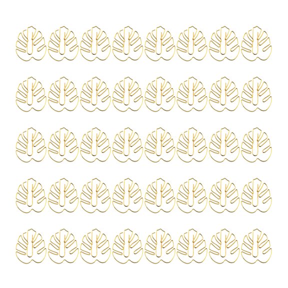 40Pieces Metal Leaf Shaped Decorative Binders Clips Page Holders Clips For Planners Gift Wrapping Document Organization