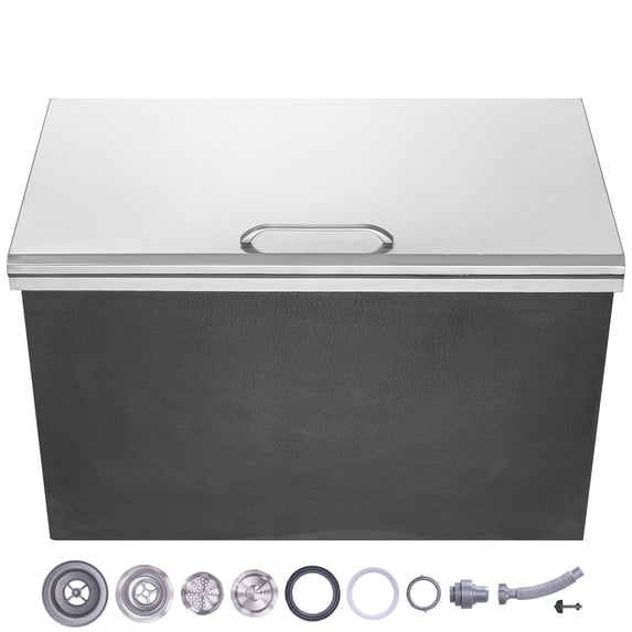 40QT Hinged Stainless Steel Embedded Ice Chest
