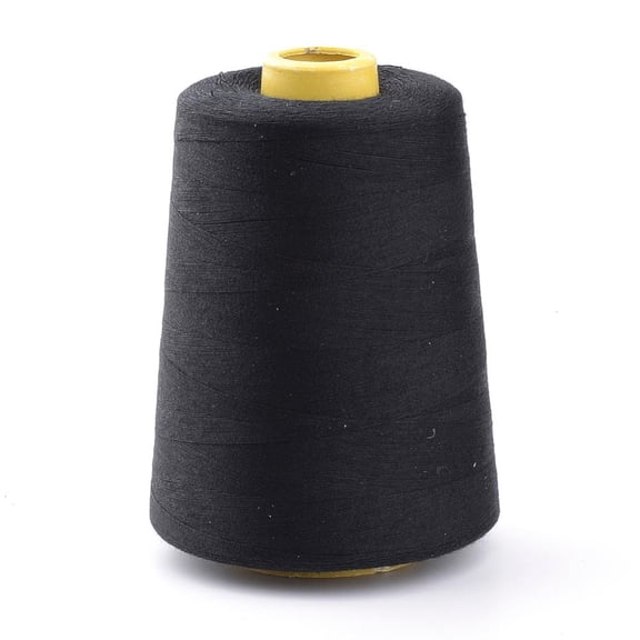 40S/2 Polyester Sewing Thread Cords For Cloth or DIY Craft Black 0.1mm about 7000yards/roll