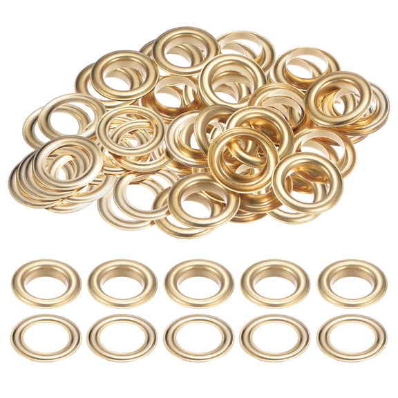 40Set Grommets Eyelets with Washers 17mm Copper Metal Eyelets Kit for Curtain Clothes Leather Bag, Gold