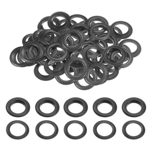 40Set Grommets Eyelets with Washers 20mm Copper Metal Eyelets Kit for Curtain Clothes Leather Bag, Black