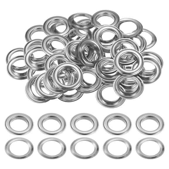 40Set Grommets Eyelets with Washers 20mm Copper Metal Eyelets Kit for Curtain Clothes Leather Bag, Silver Tone