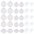 thumbnail image 1 of 40Sets 20mm/25mm Stainless Steel Flat Round Pendant Cabochon Setting Charms Plain Edge Bezel Cups Pendant Tray Bezel Pendant with Transparent Glass Cabochons for Jewelry Making, 1 of 4