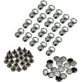 thumbnail image 1 of 40Sets Boot Lace Hooks Brass Shoes Lace Safety Buckle Shoes Eyelets Hook Loop D‑ring With Rivets For Climb Hiking Shoes Work Outdoor Mountaineering Boots Gunmetal, 1 of 5