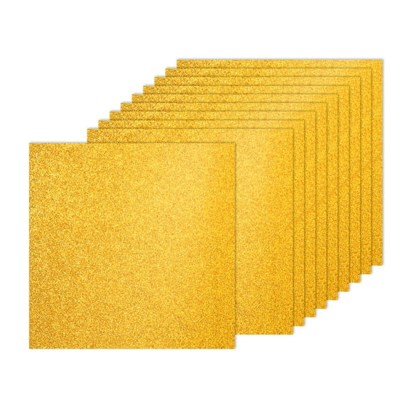 40Sheets Gold Glitter Cardstock, 12x12In Glitter Paper Card Stock Shiny Scrapbook 250gsm Sparkly Paper Large Shimmer for Crafts Scrapbook DIY Art Wedding Party