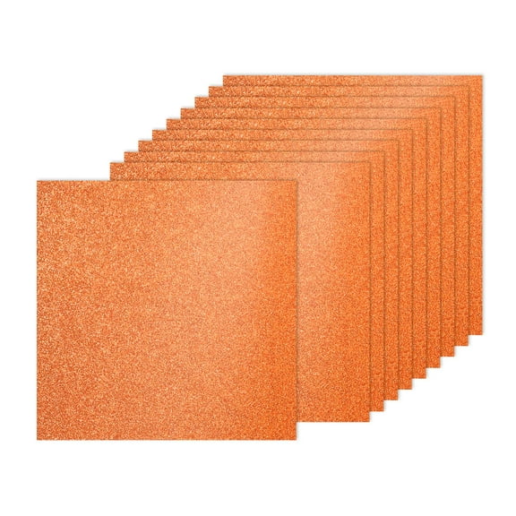 40Sheets Orange Glitter Cardstock, 12x12In Glitter Paper Card Stock Shiny Scrapbook 250gsm Sparkly Paper Large Shimmer for Crafts Scrapbook DIY Art Wedding Party