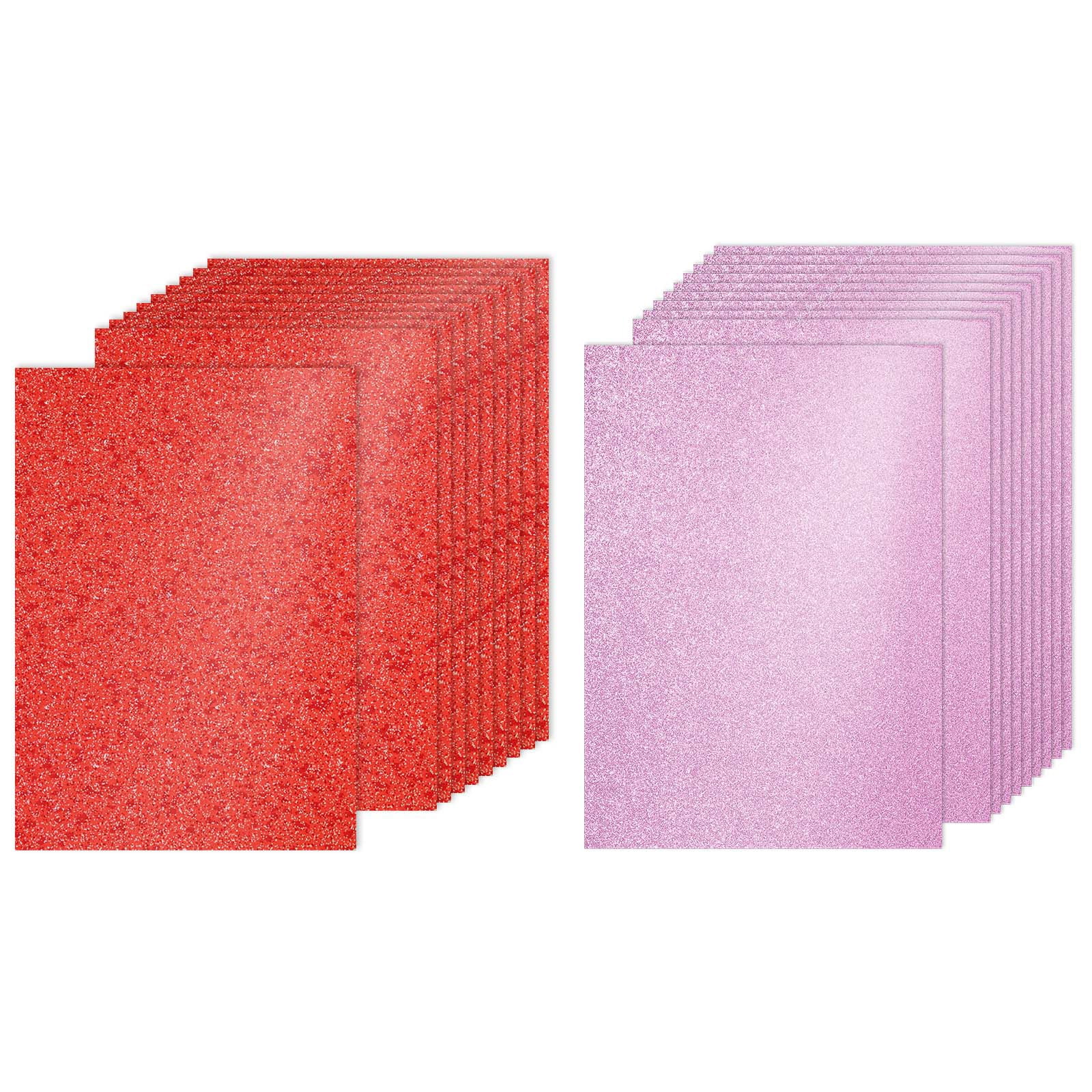40Sheets Red/Pink Glitter Cardstock, 8.3x11.7 in A4 Glitter Paper Card Stock Shiny Scrapbook 250gsm Sparkly Paper Large Shimmer for Crafts Scrapbook DIY Art Wedding Party