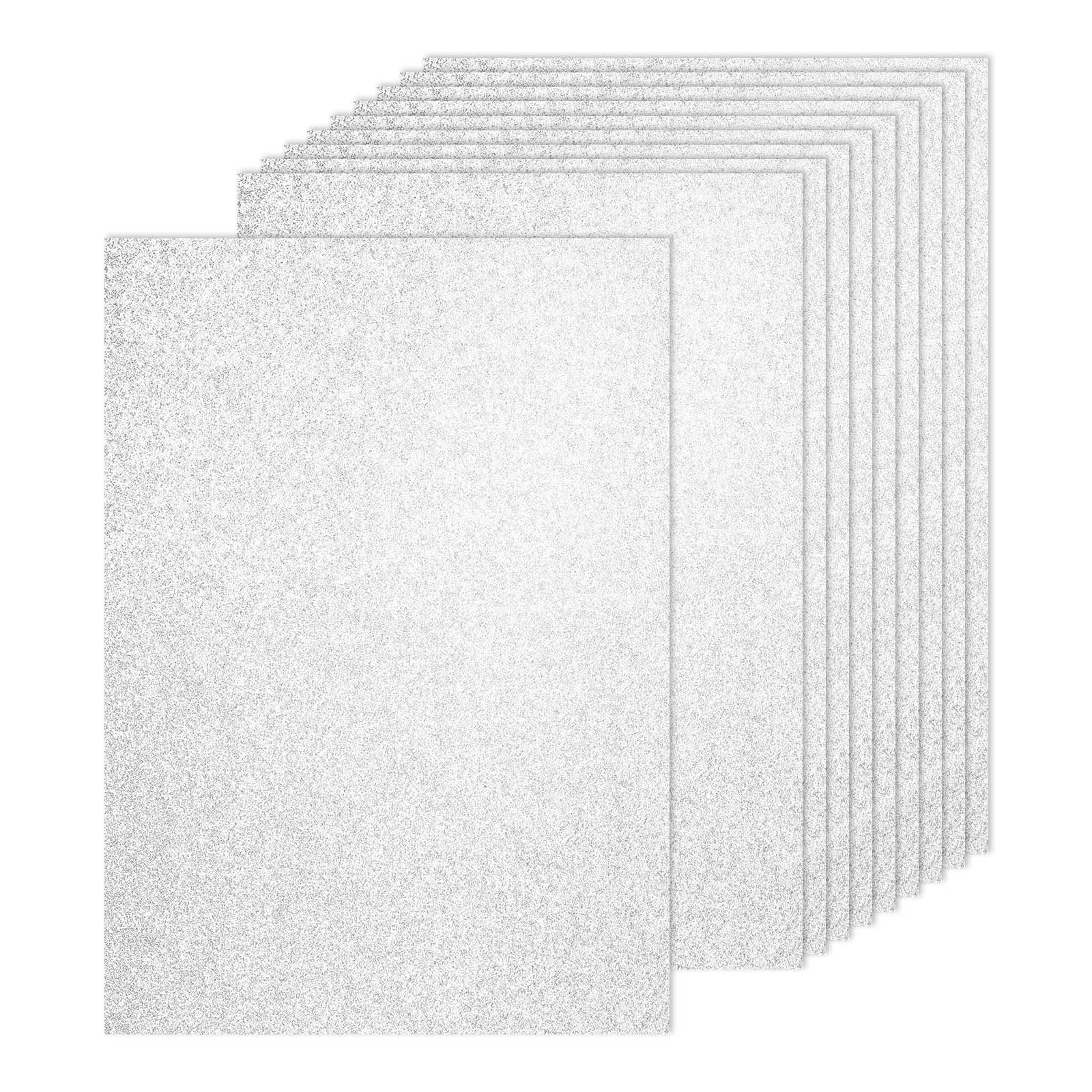 40Sheets Silver Glitter Cardstock, 8.3x11.7 in A4 Glitter Paper Card Stock Shiny Scrapbook 250gsm Sparkly Paper Large Shimmer for Crafts Scrapbook DIY Art Wedding Party