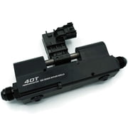 40T-Performance E85 Flex Fuel Sensor Mount/Bracket Bypass Module - Robust Mount for Full Flow from Your E85 Flex Fuel Sensor to Fuel Rails - Solid 6061 Billet - 6AN and 8AN Fittings Included