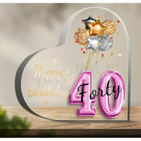 40Th Birthday Gifts For Women 40 Year Old Girl Birthday Gifts 40Th Birthday Gifts 40Th Birthday Decorations Gifts For Best Friends Female Mother Daughter Sister Bestie Women Heart Acrylic 4X4In
