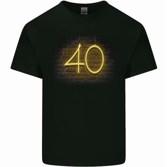 40Th Birthday Neon Lights 40 Year Old Mens Womens T-Shirt