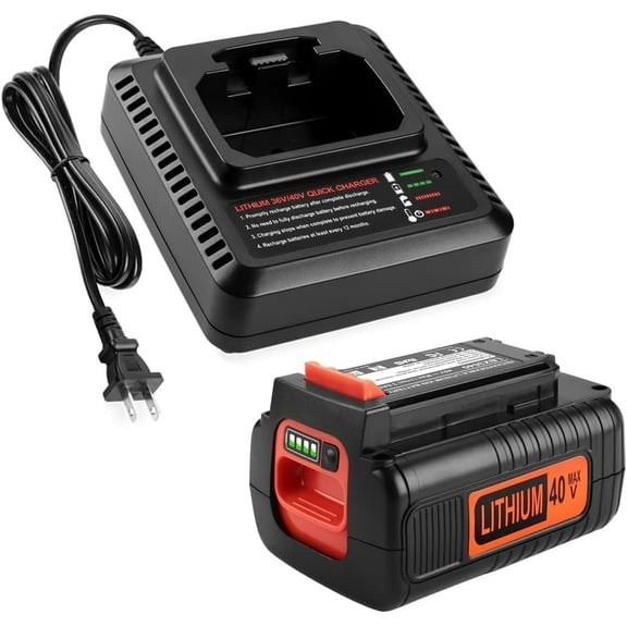 40V 3.6Ah LBX2040 Replacement Black and Decker 40V Max Lithium Battery LBXR36 LBXR2036 LST540 LBX1540 LST136W with LCS40 LCS36 Fast Charger for Black Decker 40Volt Battery Charger