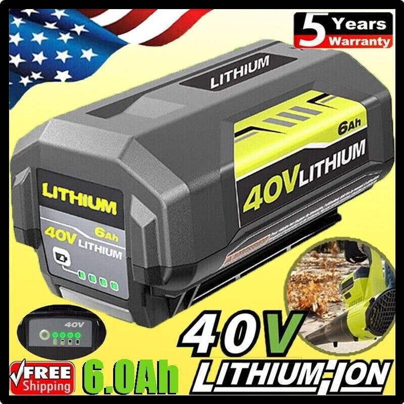 40V 6.0Ah Battery Replacement for Ryobi 40v Battery, 6000mAh High Capacity Compatible with Ryobi 40v Tools and Charger
