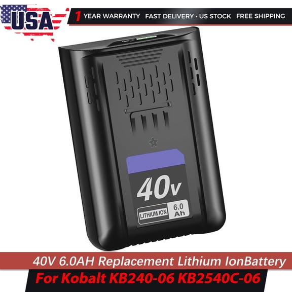 40V 6.0Ah Lithium-ion Battery For Kobalt 40Volt Max KB440-03 KB2540C-06 KB640-03
