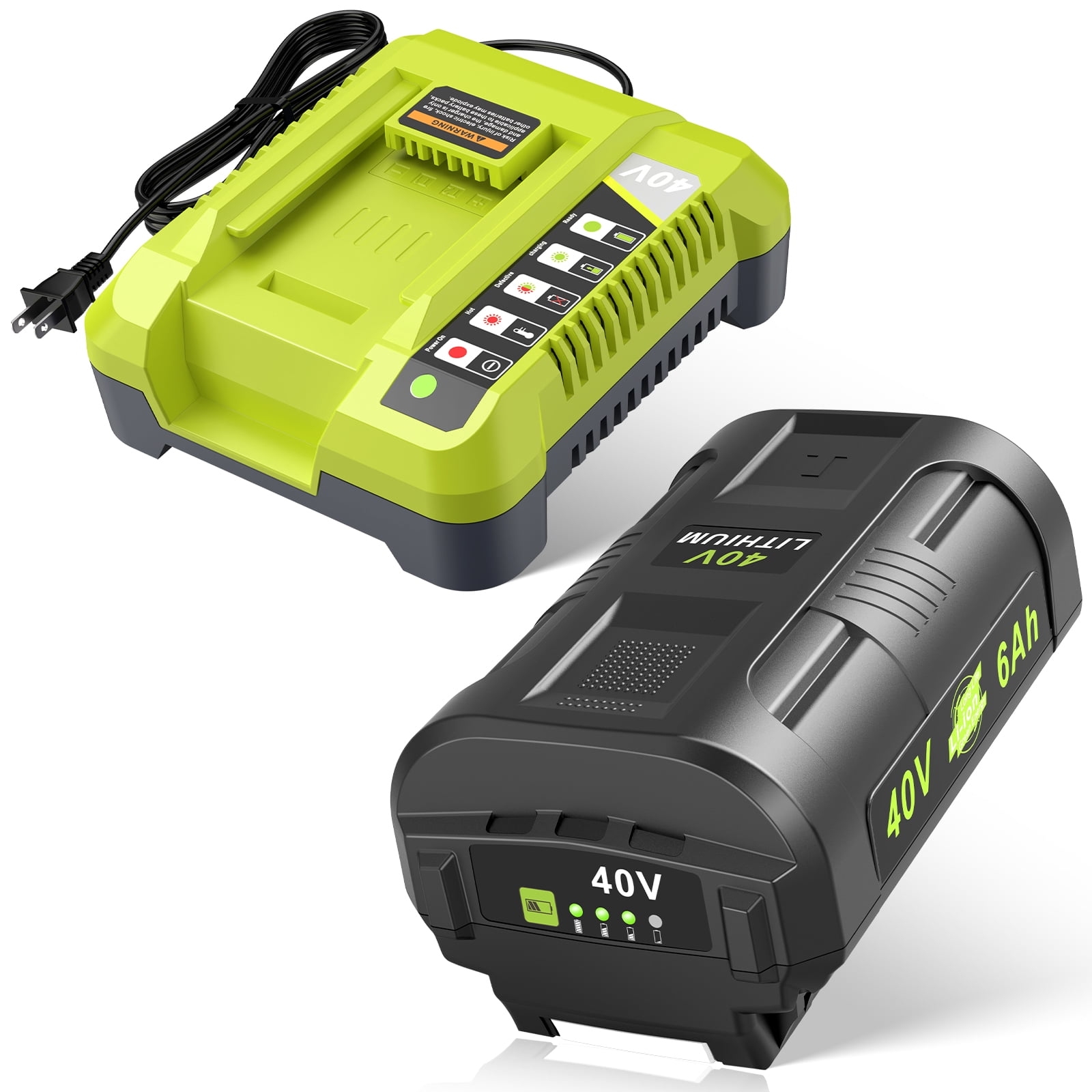 40V 6.0Ah OP4026 Lithium Battery Replacement Compatible with Ryobi 40V Battery Lithium and OP401 Charger OP4050A OP40601 OP4040 OP4030 OP4050 OP40261 OP40201 OP40401 Cordless Tools