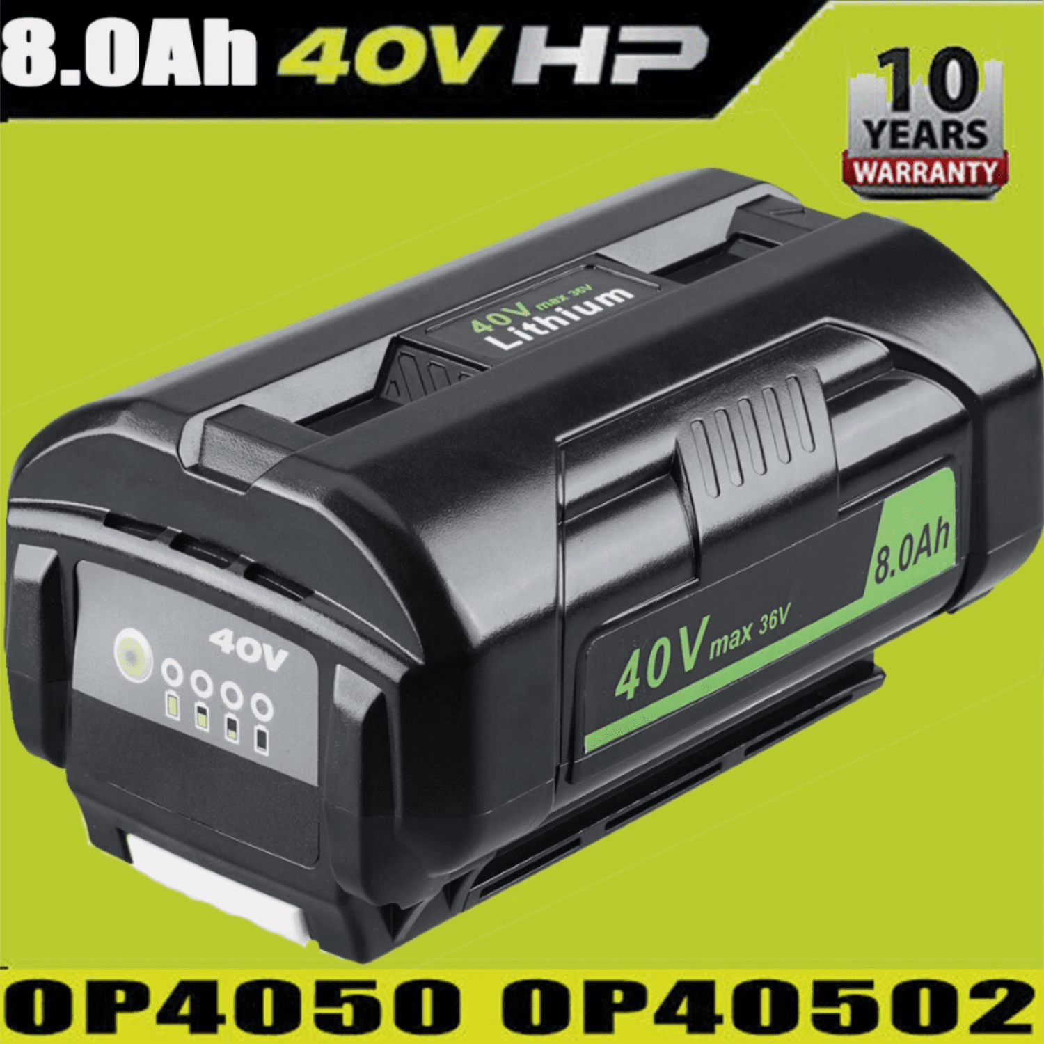 40V 8.0Ah Replacement for Ryobi 40V Battery OP4026 OP4015 OP40201 OP40261 OP4030 OP4040