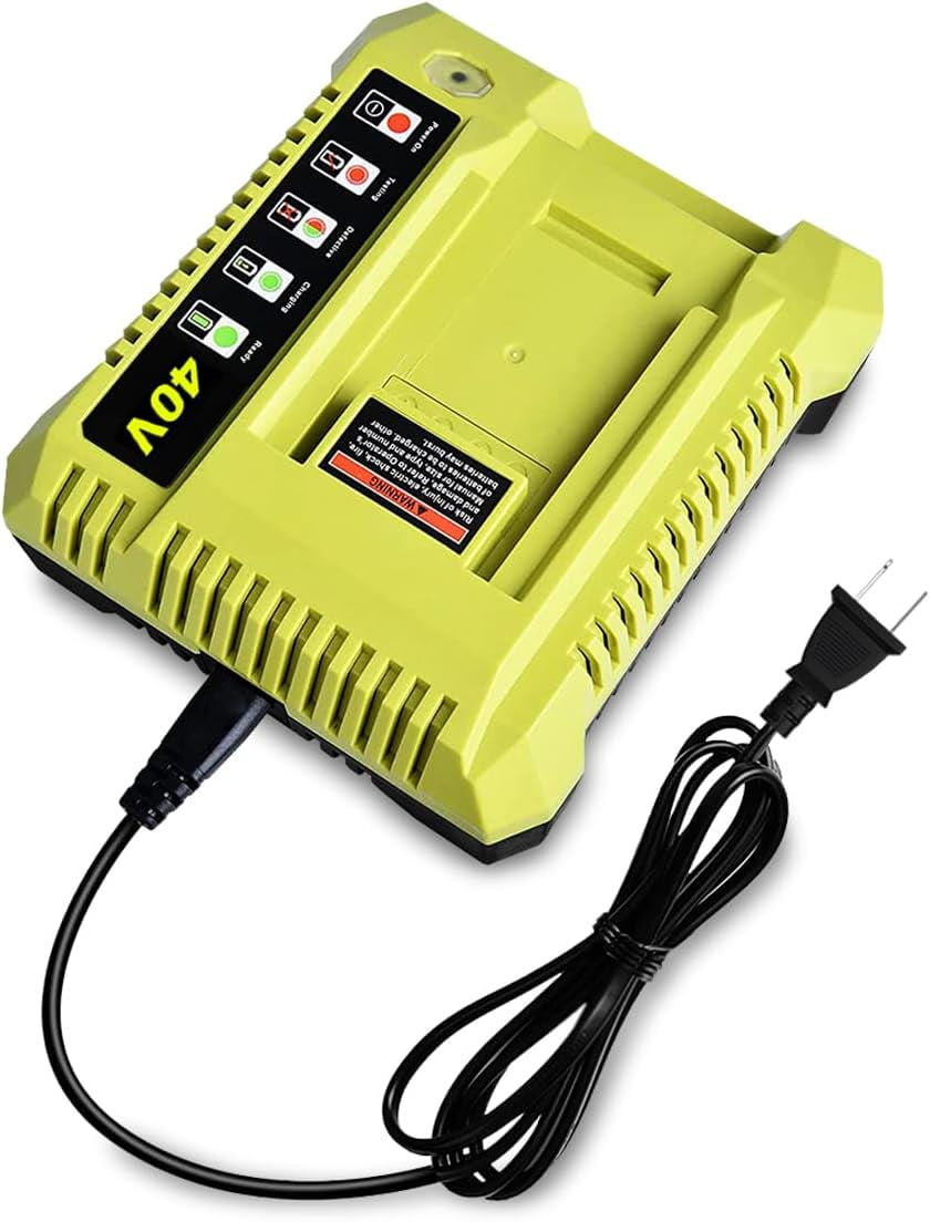 40V Battery Rapid Charger Replacement for Ryobi 40V Rapid Charger OP401 OP403 OP404 OP406 OP407A OP40601 6.0Ah OP40602 4.0AhOP4040 5.0Ah OP4050 40V Charger Ryobi 40 Volt Lithium ion Battery Charger